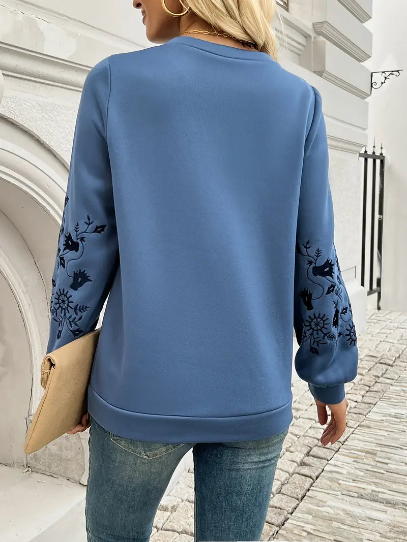 Beatrice - Sweatshirt med blomsterprint