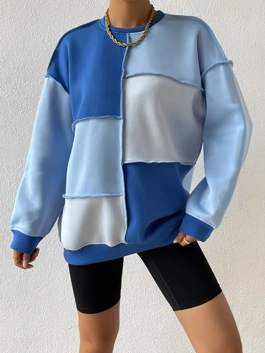 Briar - Langærmet sweatshirt med farveblokdesign