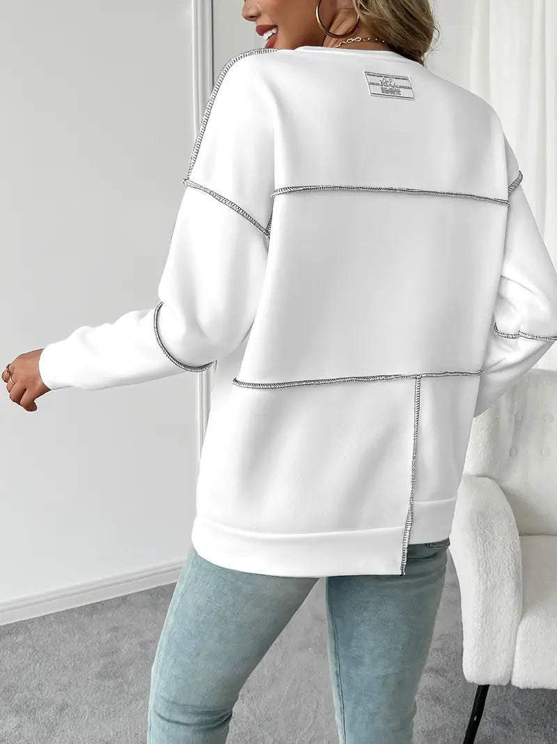 Isabella - Asymmetrisk ribstrikket sweatshirt