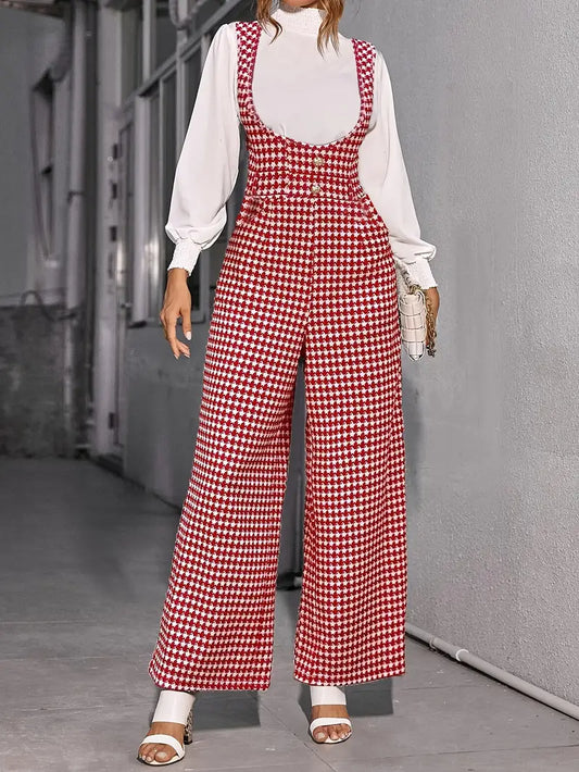 Jane - Elegant overall til kvinder med houndstooth-mønster