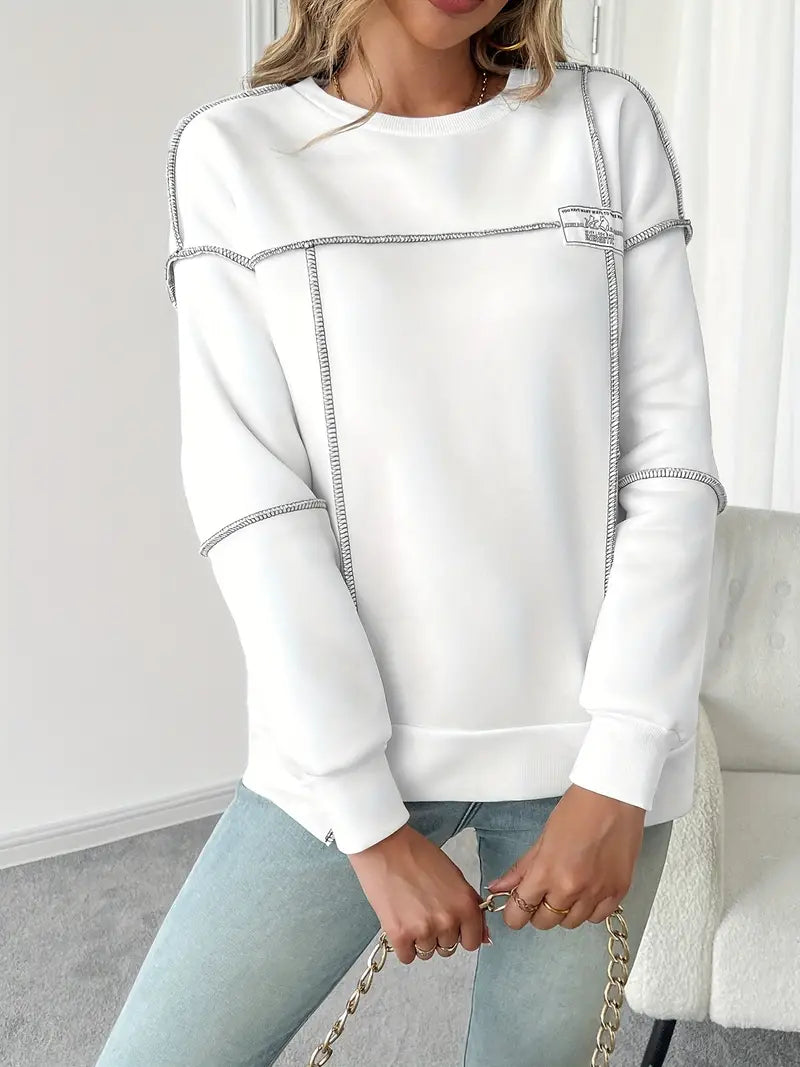 Isabella - Asymmetrisk ribstrikket sweatshirt